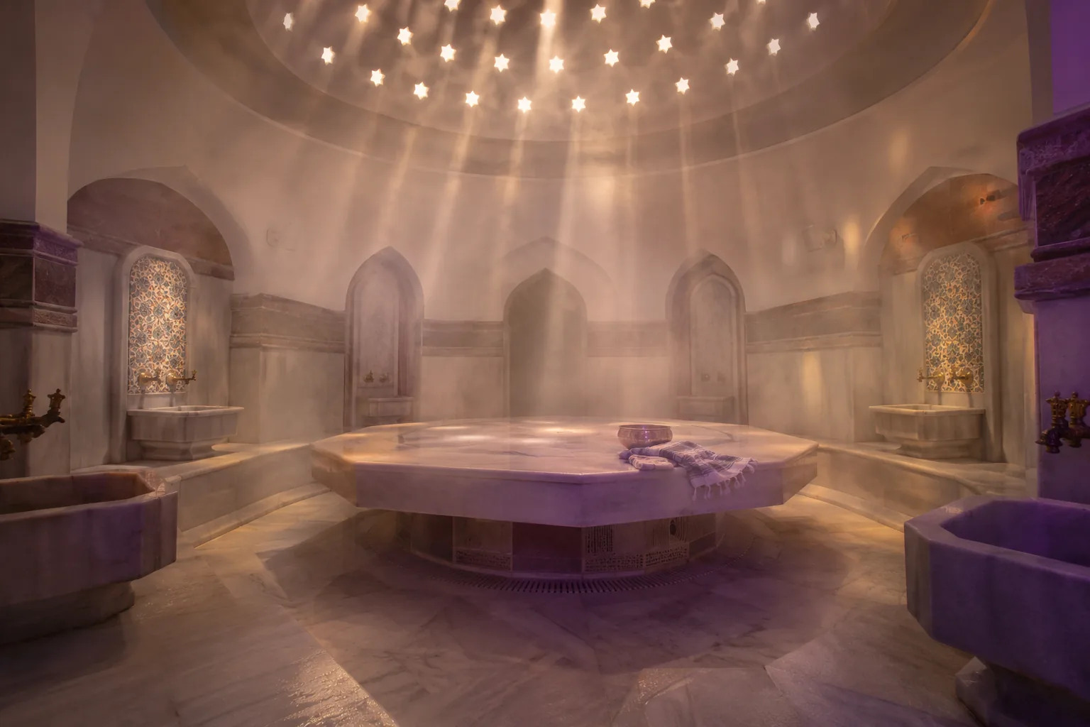 Türk hamamı göbek taşı — Lila Spa, Bakırköy misafirlerine hizmet veren salon
